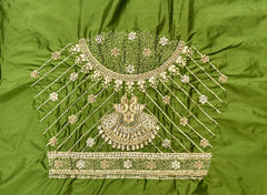 NR851MG - Mahendi Green Colour Computer Maggam Work Blouse