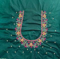 NR495BG -Bottle Green Colour Computer Multi Work Blouse