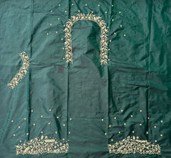 NR928BBG -Bottle Green Colour Maggam Work Blouse