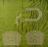NR1300MG -Mahendi green Colour Computer Maggam Work Blouse