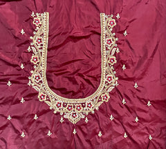 NR1300DM -Dark Maroon Colour Computer Maggam Work Blouse