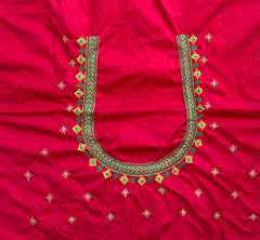 NR499TP- Tomato Pink Colour Computer Multi Work Blouse