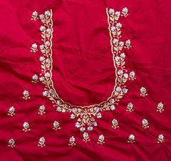 NR402R -Red Colour Computer Work Blouse