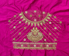 NR851P - Pink Colour Computer Maggam Work Blouse