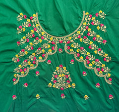 NR484G -Green Colour Computer Multi Work Blouse