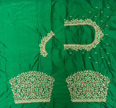 NR1300G -Green Colour Computer Maggam Work Blouse