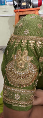 NR851MG - Mahendi Green Colour Computer Maggam Work Blouse