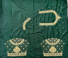 NR851BG - Bottle Green Colour Computer Maggam Work Blouse