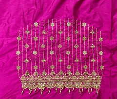 NR929P- Pink Colour Computer Maggam Work Blouse