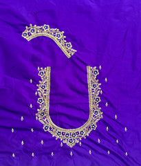 NR1300V - Violet Colour Computer Maggam Work Blouse