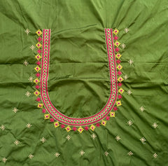 NR499MG- Mahendi Green Colour Computer Multi Work Blouse
