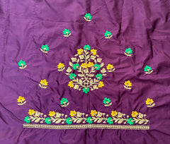 NR484WN - Wine Colour Computer Multi Colour Work Blouse