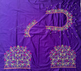 NR495V- Violet Colour Computer Multi Work Blouse