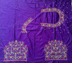 NR495V- Violet Colour Computer Multi Work Blouse