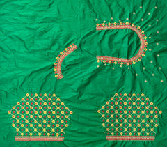 NR499G- Green Colour Computer Multi Work Blouse