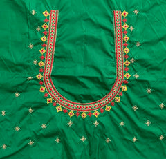 NR499G- Green Colour Computer Multi Work Blouse