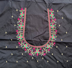 NR495BL- Black Colour Computer Multi Work Blouse