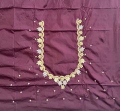 NR1299CF -Coffee Colour Computer Maggam Work Blouse