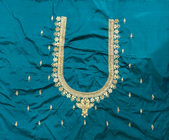 NR851RG -Rama Green Colour Computer Maggam Work Blouse