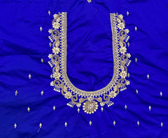 NR859IB -Ink Blue Colour Computer Maggam Work Blouse