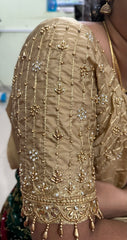 NR929GD- Gold Colour Computer Maggam Work Blouse