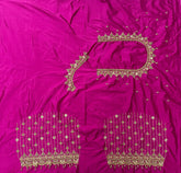 NR929P- Pink Colour Computer Maggam Work Blouse