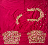 NR1300TP - Tomato Pink Colour Computer Maggam Work Blouse