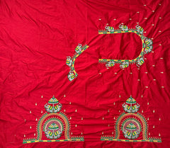 NR482R - Red Colour Computer Multi Work Blouse