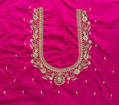 NR859P -Pink Colour Computer Maggam Work Blouse