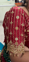NR929M- Maroon Colour Computer Maggam Work Blouse