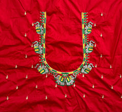 NR482R - Red Colour Computer Multi Work Blouse