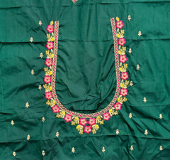 NR485BG -Bottle Green Colour Computer Multi Work Blouse