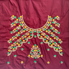 NR484DM - Dark Maroon Colour Computer Multi Work Blouse