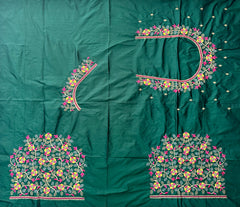 NR495BG -Bottle Green Colour Computer Multi Work Blouse