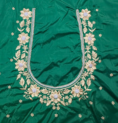 NR404G -Green Colour Computer Work Blouse