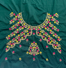 NR484BG -Bottle Green Colour Computer Multi Work Blouse