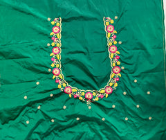 NR449BG - Bottle Green Colour Computer Multi Work Blouse