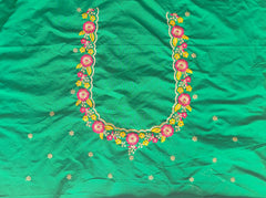 NR449G - Green Colour Computer Multi Work Blouse