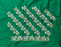 NR402G - Green Colour Computer Work Blouse