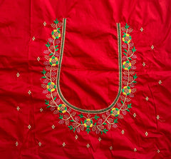 NR495R-Red Colour Computer Multi Work Blouse