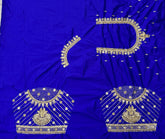 NR851IB -Ink Blue Colour Computer Maggam Work Blouse