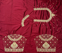 NR851DM - Dark Maroon Colour Computer Maggam Work Blouse