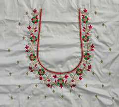 NR495OW- Off White Colour Computer Multi Work Blouse