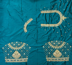 NR851RG -Rama Green Colour Computer Maggam Work Blouse