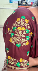 NR484DM - Dark Maroon Colour Computer Multi Work Blouse