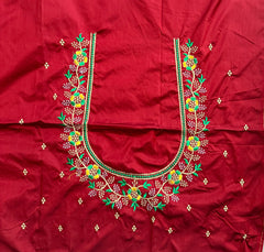 NR495MR -Maroon Colour Computer Multi Work Blouse