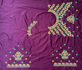 NR484WN - Wine Colour Computer Multi Colour Work Blouse