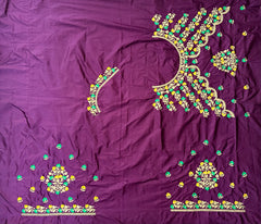 NR484WN - Wine Colour Computer Multi Colour Work Blouse