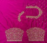 NR1300P -Pink Colour Computer Maggam Work Blouse