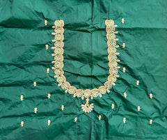 NR849BG- Bottle Green Colour Computer Maggam Work Blouse